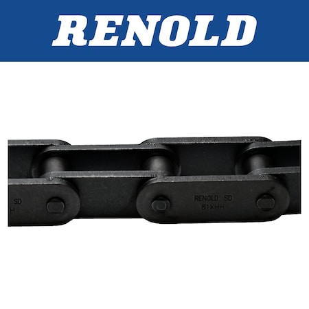Renold SD 81XHH, 2.609in. PITCH, RIVETED, 1 STRAND, CARBON STEEL, 10FT SD81XHHX10FT